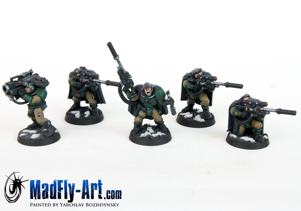 Dark Angels Scout Squad with Sniper Rifles